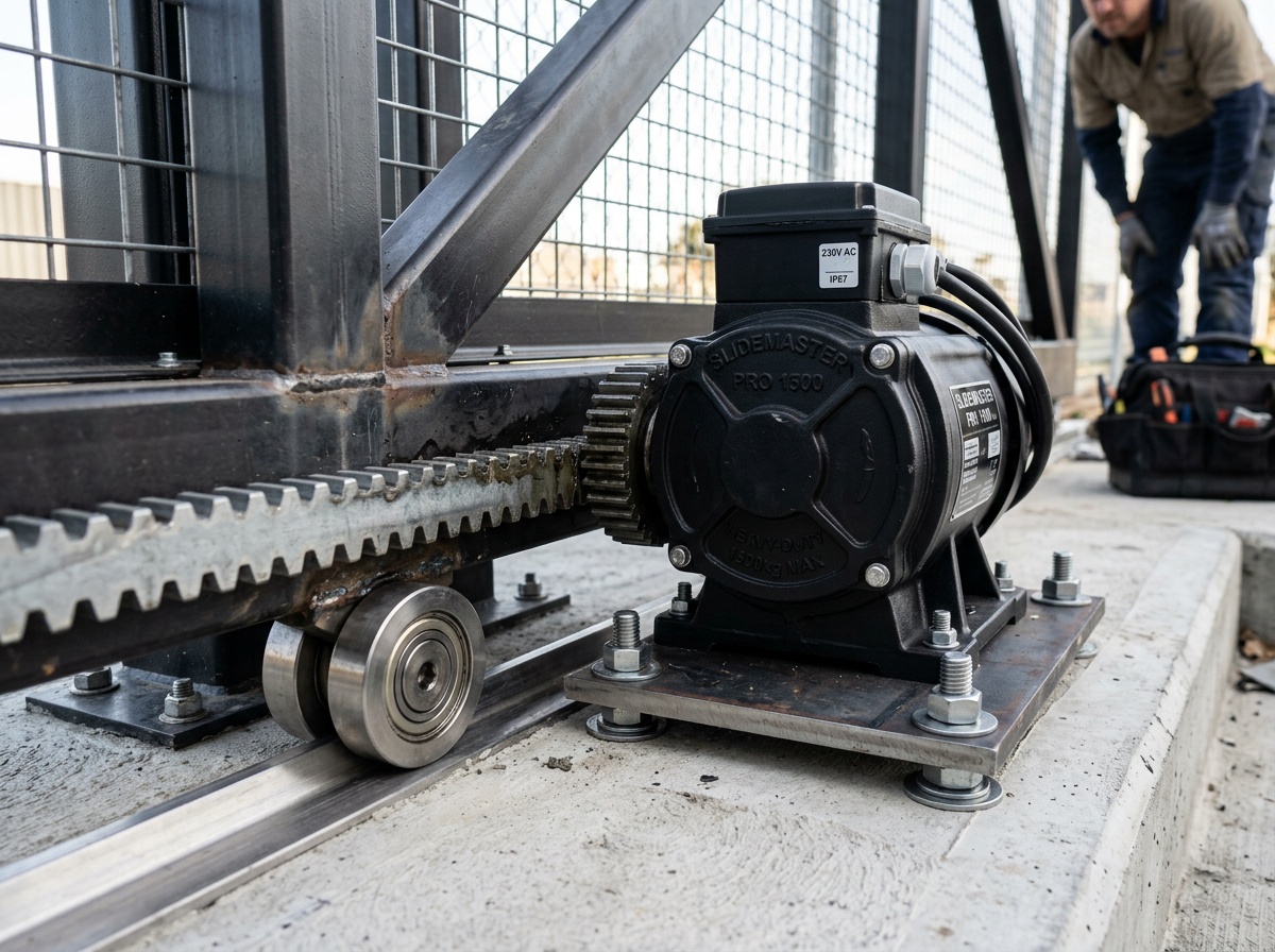 Heavy-duty rack and pinion gate drive mechanism